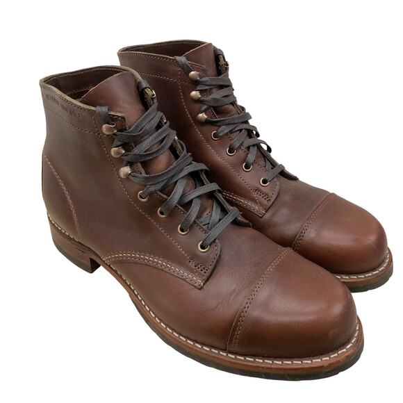 Wolverine 1000 Mile Boots Mens 11 D Brown Leather Cap Toe Goodyear Welt Heritage - Picture 1 of 12
